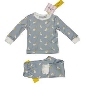 NWT James & Lottie Size 12M Knit Pelican Two Piece PJ Set